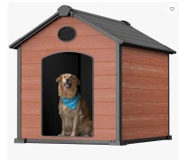 Tucker Murphy Pet 57" Extra Large Dog House Outdoor Weatherproof, 5XL Big Dog House for 3 Large Dogs Outside, Insulated Igloo Pet House with Elevated Floor, Extra Durable Resin Plastic, 57Lx47Wx50H, Rustic Brown New in Box $599