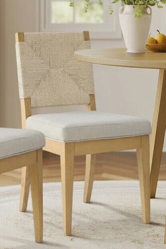 Bay Isle Home Solid Wood Woven Rope Dining Chair New Shelf Pull $299