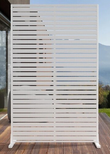 ChicFurnit 72"H Outdoor Privacy Screen Fence - 6-Panel Weather-Resistant HDPE Room Divider, Windproof Heavy Duty Freestanding Partition with Ground Stakes for Patio, Garden, Backyard, Balcony - White New in Box $299