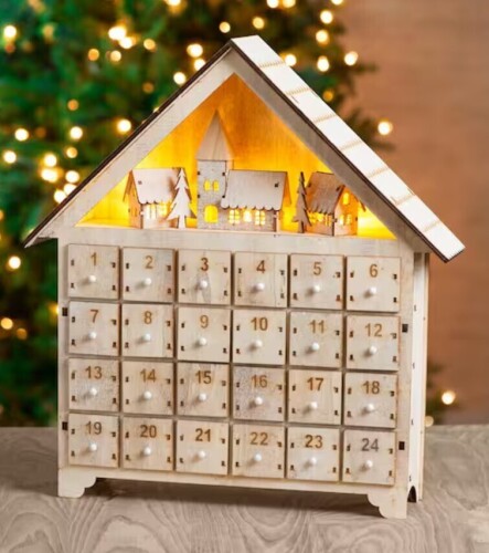 Glitzhome 15.25 in. H Wooden LED Countdown Farmhouse New In Box $79