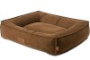 TOWN & COUNTRY LUXE CuddleTown Cozy Bolster Pet Bed, Ribbed Corduroy Texture, Washable Cover, Soft, Non-Slip Bottom, Brown, Medium 27"x22"x7" New In Box $199