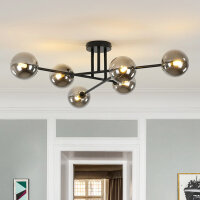 George Oliver 6 - Light Linear Sputnik Glass Semi Flush Mount New In Box $299