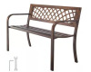 SKYSHALO 46 in. 2-Person Antique Bronze Metal Outdoor Bench, Carbon Steel Frame with PVC Mesh Backrest and Armrests, Weatherproof New In Box $199