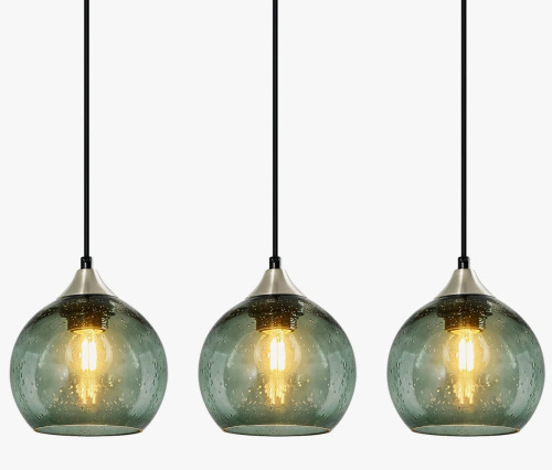 Ebern Designs Charolyn 3 - Light Single Pendant Light Globe Pendant Light Fixtures Glass Pendant Lights Kitchen Island Lighting New In Box $299