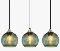 Ebern Designs Charolyn 3 - Light Single Pendant Light Globe Pendant Light Fixtures Glass Pendant Lights Kitchen Island Lighting New In Box $299