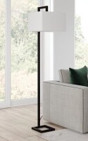 HENN & HART Grayson Blackened Bronze Floor Lamp with Square Shade New Shelf Pull $299