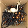 Glitzhome 22 in. H Halloween Black Rose, Skeleton and Berry Urn Table Tree New In Box $89 - 2