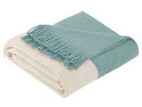 Ink+Ivy 60"x50" Color Block Faux Cashmere Throw Blanket Aqua, Luxury & Glam Style, Fringed Edges New In Box $89