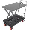 VEVOR Hydraulic Lift Table Cart, 500lbs Capacity 28.5" Lifting Height, Manual Single Scissor Lift Table with 4 Wheels, Hydraulic Scissor Cart for Material Handling, Black, New Floor Model On Working $399