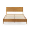 George Oliver Whitman Low Profile Mid-Century Modern Queen Size Platform Bed, Brown, New in Box $499