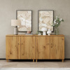 Latitude Run Lysiane 4-Door Accent Cabinet, Oak Brown, New in Box $699
