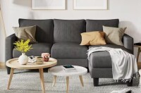 Lacoo 70 in. Classic L-Shaped Sectional Sofa Reversible Linen Sectional Sofa in Dark Gray with Chaise New in Box $799
