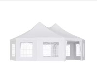 Outsunny 21 ft x 29 ft White Large 10-Wall Event Wedding Gazebo Canopy Tent with Open Floor Design and Weather Protection (3 Boxes) New in Box $1299