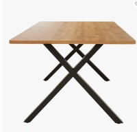 George Oliver Costner 63'' Oak Modern Kitchen Dining Table , Mid-century Dining Table For 4-6 Personal With Carbon Steel Legs New in Box $699