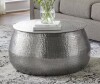 Home Decorators Collection Calluna 30 in. Silver Medium Round Metal Coffee Table with Lift Top Storage New in Box $599