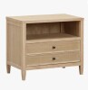 Ebern Designs Beecher Whitewashed Oak Wood Large Nightstand New in Box $699