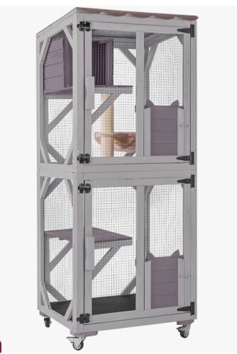 Archie & Oscar Camdyn Outdoor Cat Catio Enclosure with Wheels, Movable Outdoor Cat House Cat Cage with Upgraded Resting Box, Waterproof Cover in Box $399