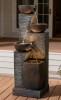 Wrought Studio 38.2" Outdoor Water Fountain,Stone Texture Modern 4 Tiers Cascading Bowls Garden Fountains Outdoor New in Box $399