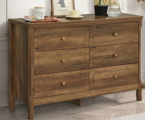 Winston Porter Porter 6 Drawer Dresser With Interlock Drawer Feature for Bedroom, 47.2" W New in Box $499