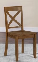 Gracie Oaks Bronxton 17" Wide Walnut Wood Country Farmhouse Cross Back Dining Chair New in Box $299