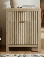 Ebern Designs Arrilla 25'' H 2 - Drawer Nightstand with Built-In Outlets New in Box $299