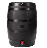 RTS Home Accents 50 Gal. Rain Barrel in Black with Plastic Spigot New In Box $199