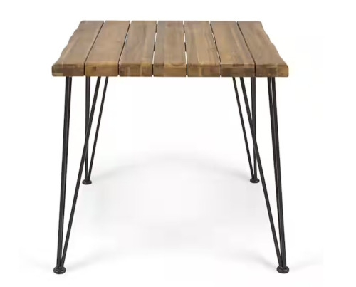 Noble House Zion Teak Brown Square Wood Outdoor Dining Table New In Box $299