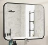 Latitude Run&reg; Black Bathroom Wall Mirror 40"&times;32" - Rectangle Vanity For Over Sink & Bedroom With Round Corner New In Box $399