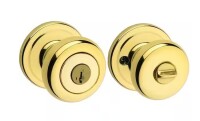 Kwikset Juno Polished Brass Entry Door Knob Featuring SmartKey Security with Microban Antimicrobial Technology / Kwikset Sedona Satin Brass Hall/Closet Door Handle / Assorted $79