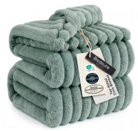 Bedsure GentleSoft Ribbed Fleece Blanket - Soft King Size Bed Blanket, Plush Cozy Layer for Bedroom, Green, King, 90x108 in $199