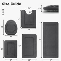 Ebern Designs 5 Piece Plush Memory Foam Bath Rug Set with Non-Slip Backing and High Absorbency New Shelf Pull $99