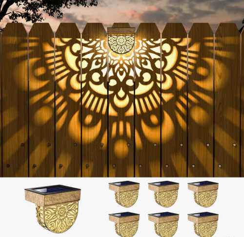 EKQ Mandala Solar Fence Lights Outdoor Solar Step Wall Lights Garden Decor (pack of 6) New In Box $89