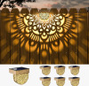 EKQ Mandala Solar Fence Lights Outdoor Solar Step Wall Lights Garden Decor (pack of 6) New In Box $89