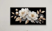 Ophelia & Co. Modern Wall Art Decor Elegant White Flower Picture Art Work, 24" x 48" New In Box $199