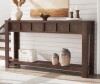 Loon Peak 59 in Long Console Table, Wooden Entryway Table with 2 Drawers & Open Storage Shelf, Sofa Table Behind Couch New in Box $399