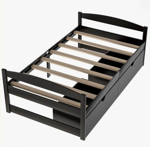 Red Barrel Studio Charlie bed frame, platform bed, storage bed Twin in Espresso New in Box $399
