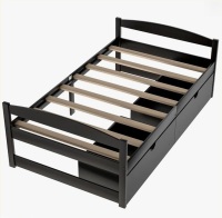 Red Barrel Studio Charlie bed frame, platform bed, storage bed Twin in Espresso New in Box $399
