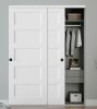 Jubest 60"X80" Flat 5-Panel Smooth White Primed Molded Sliding Closet Doors With Installation Hardware Kit and Matte Black Finger Pull New Shelf Pull $499