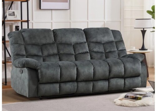 Red Barrel Studio Edilmar 83.1'' Wide Contemporary and Overstuffed Manual Reclining Sofa with Wide Backrest in Gray New in Box $2399