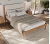 Ebern Designs Ardin King Solid Wood Bed Frame With Cream Boucle Upholstered Headboard New Open Box $1499