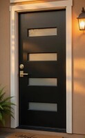 Protons Link 36 In. X 80 In. Black Fiberglass Exterior Door Slab &ndash;Right-Hand Inswing New in Box $899