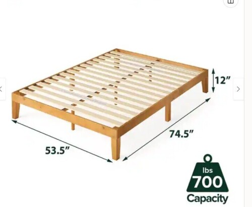 Priage by ZINUS Alexia Rustic Pine Wood Minimalist Rustic Platform Bed - Full New in Box $399