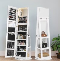 Bifanuo D6 LEDs Jewelry Armoire Standing with Full-Length Mirror New in Box $299