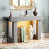 Unikito 47" Entryway Table with Socket and Sensor Light, Narrow Console Table with Storage Behind Couch, Farmhouse Entry Way Tables with Open Storage New Shelf Pull $299