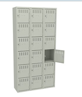Tennsco 6 High Box Locker - Three Wide, No Legs (Assembled) - BS6-121212-C New in Box $799