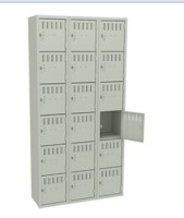 Tennsco 6 High Box Locker - Three Wide, No Legs (Assembled) - BS6-121212-C New in Box $799