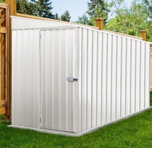 Absco Durango 5' x 10' Metal Galvanized Steel Weather Resistant Bike Storage Shed Surfmist New in Box $1099