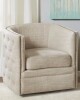 Greyleigh Arazia 360-Degree Swivel Barrel Chair with Tufting and Nail Heads New in Box $699