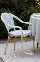 Bay Isle Home Altesa Outdoor Dining Chairs with Armrests, French Bistro Style Patio Chairs with PE Rattan New in Box $399