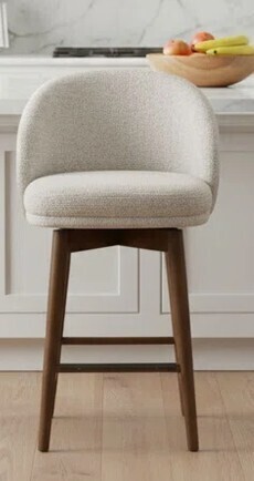Corrigan studio Upholstered Swivel Counter Stool With Curved Back And Solid Wood Legs New in Box $399
